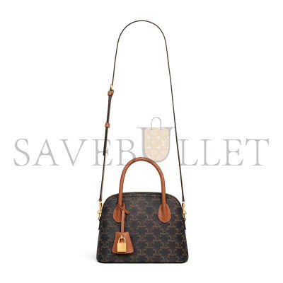 CELINE TEEN HONORINE BAG IN TRIOMPHE CANVAS AND CALFSKIN 120682DNK.04LU (22.5*17*10cm)
